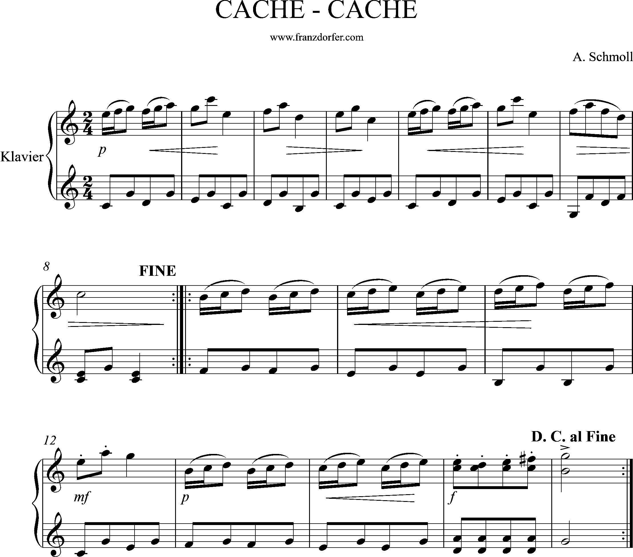 klaviernoten, cache, cache